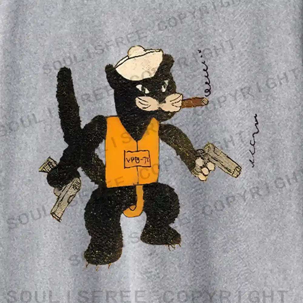 Black Cat Patrol Squadron Washed Long Sleeve Shirt
