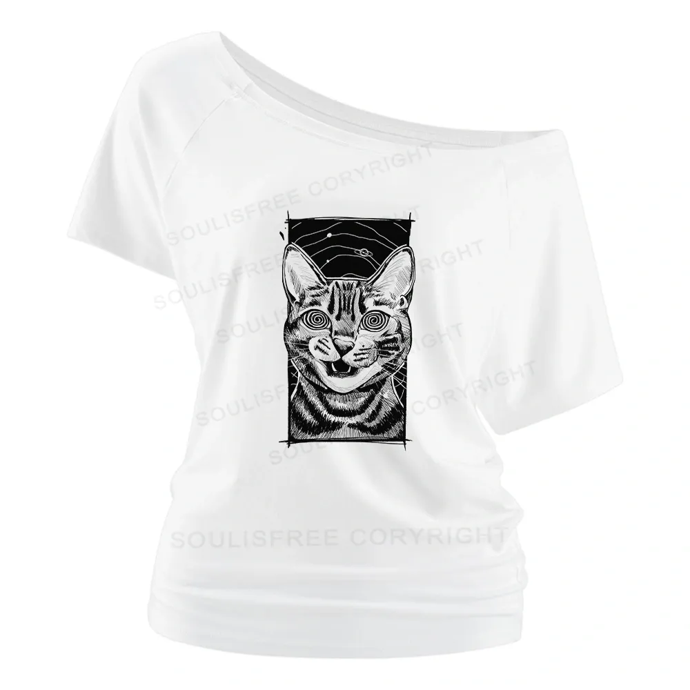 Hypnotic Cat ⅠOff Shoulder Top