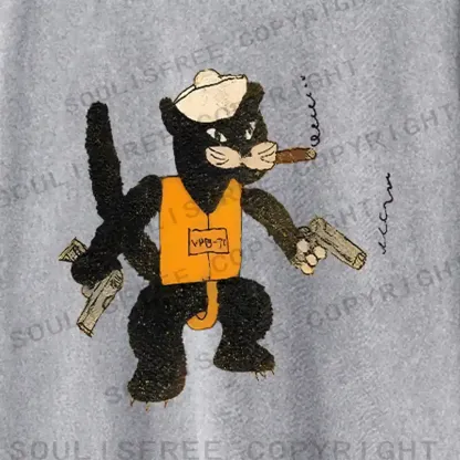 Black Cat Patrol Squadron Washed Long Sleeve Shirt