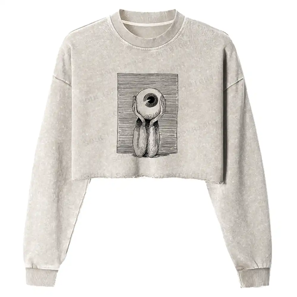 The Eye of the Beholder Washed Cropped Sweatshirt