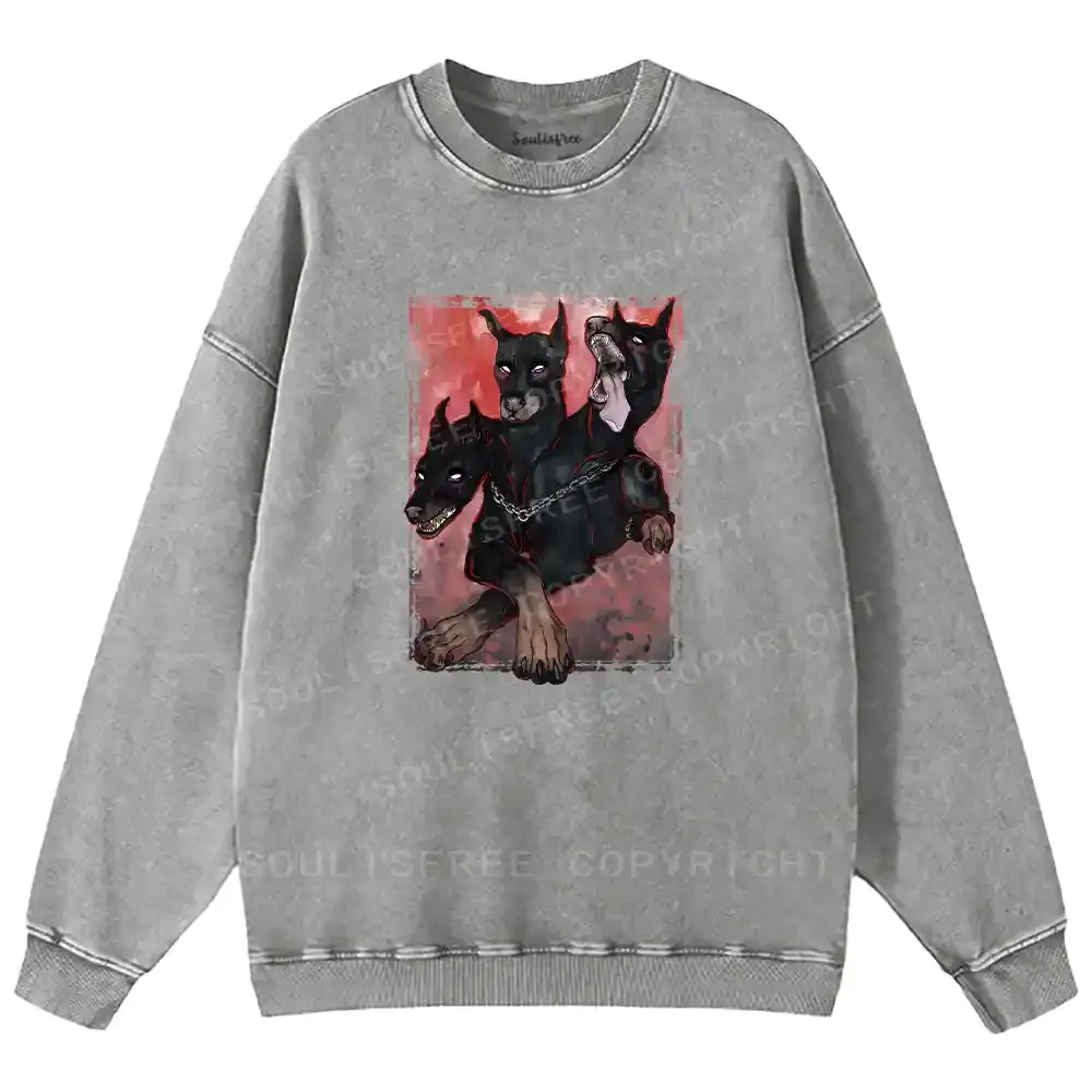 Doberman In The Dark Washed Sweatshirts