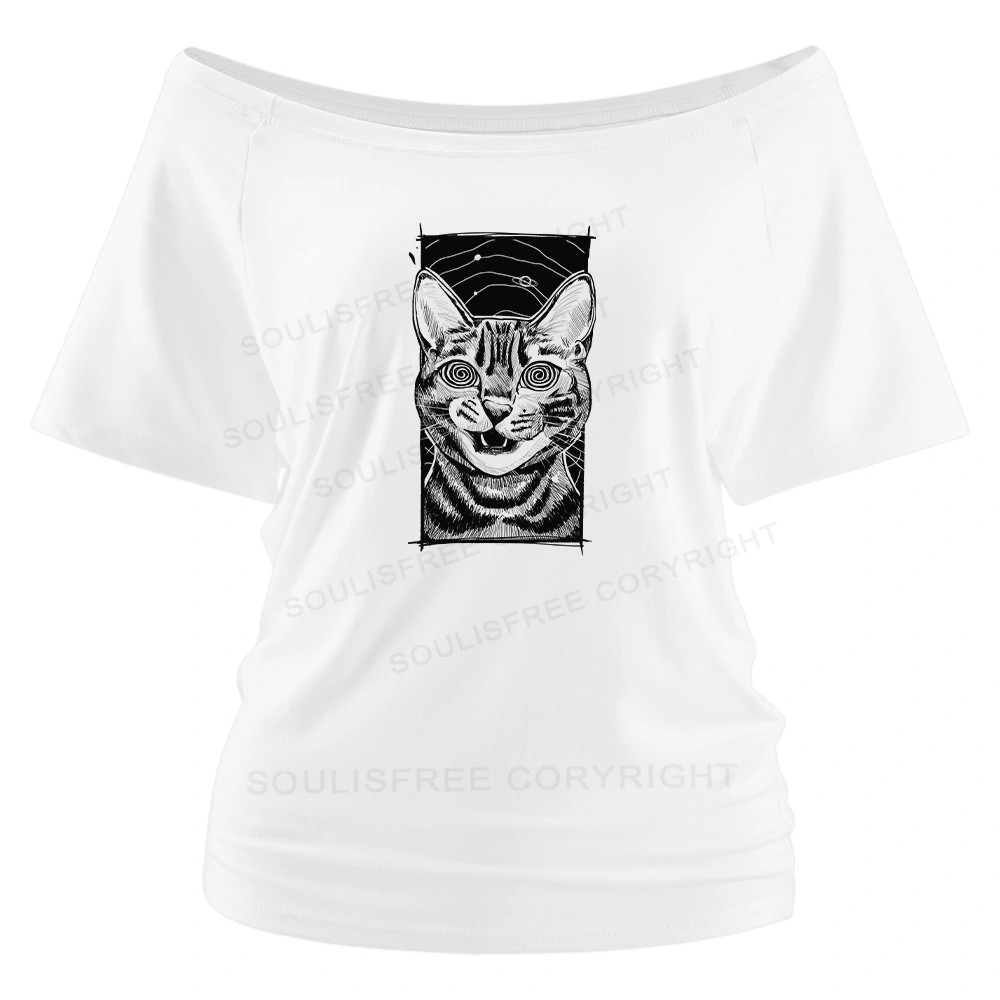 Hypnotic Cat ⅠOff Shoulder Top