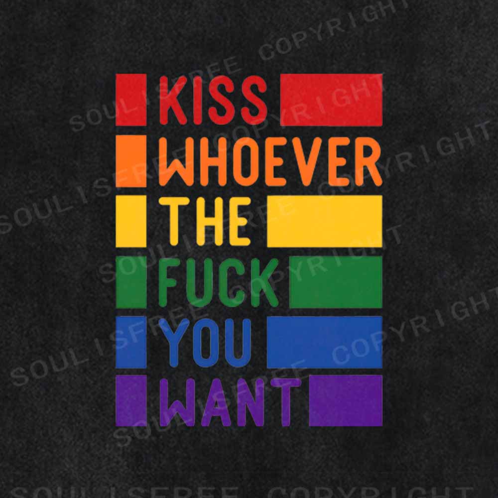Soulisfree Kiss Whoever The Fuck You Want Washed Tee
