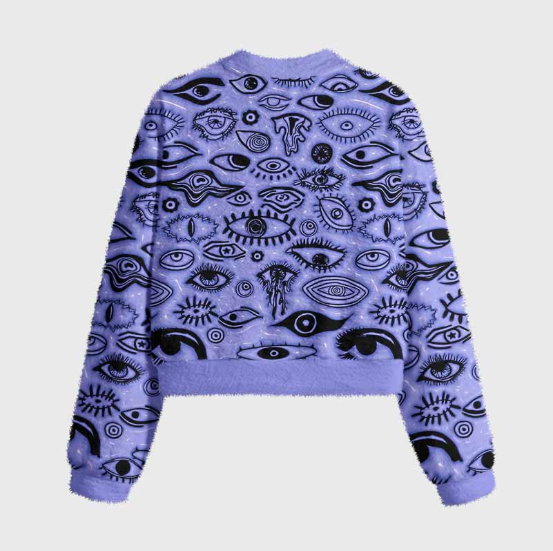 Soulisfree VISION BEYOND REALITY Women's Fuzzy Crewneck Sweater