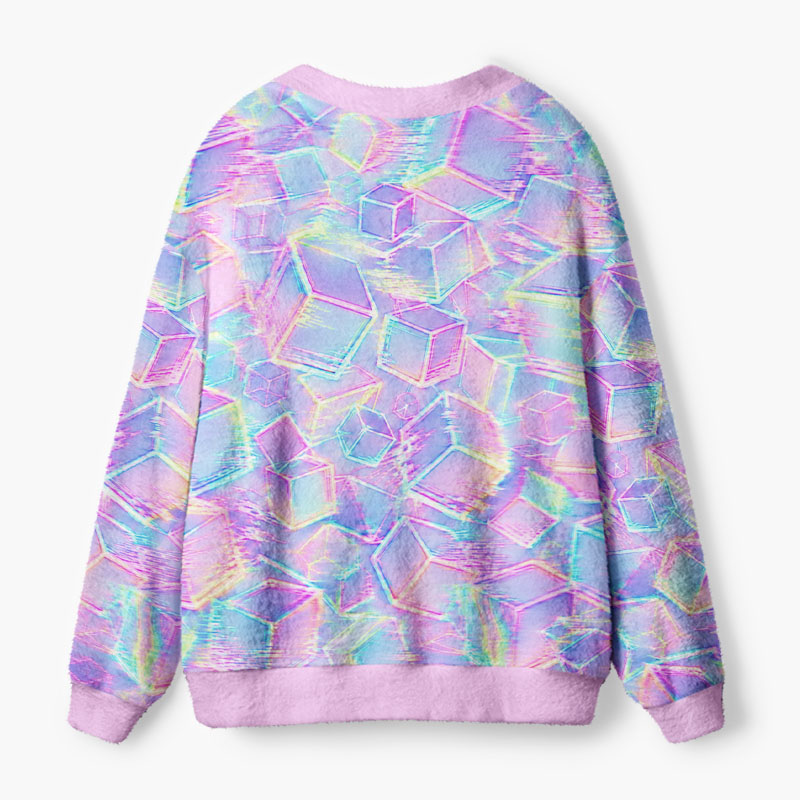 Soulisfree Between Light And Dimension Fuzzy Cardigan Sweater