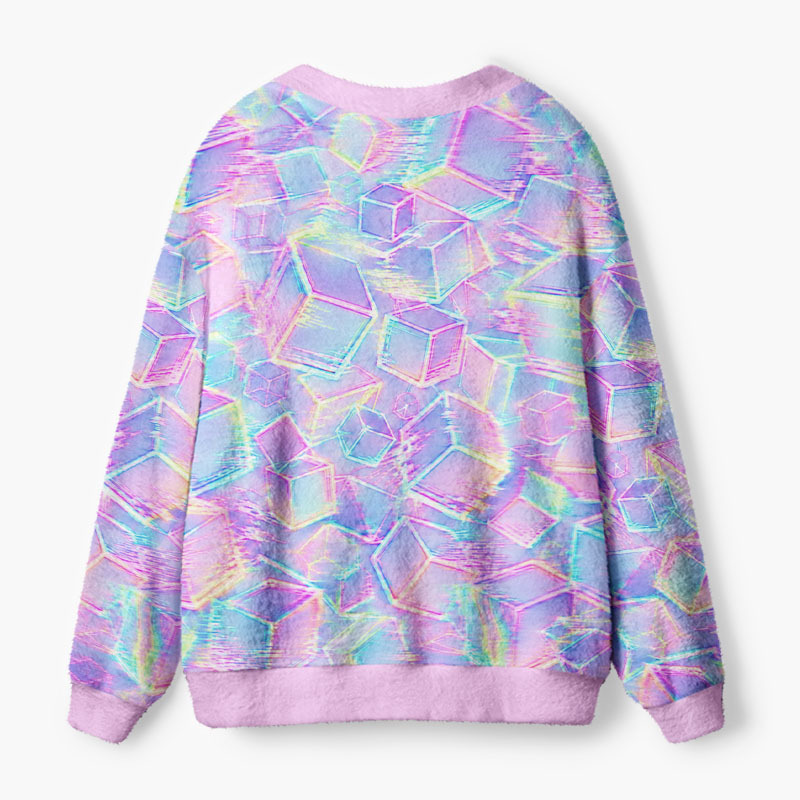 Soulisfree Between Light And Dimension Fuzzy Cardigan Sweater