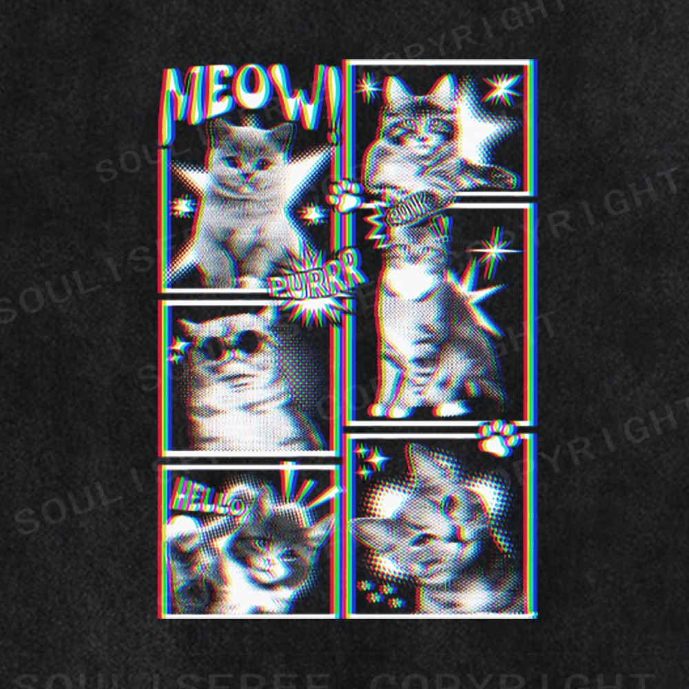 Soulisfree MEOW CAT Washed Tee