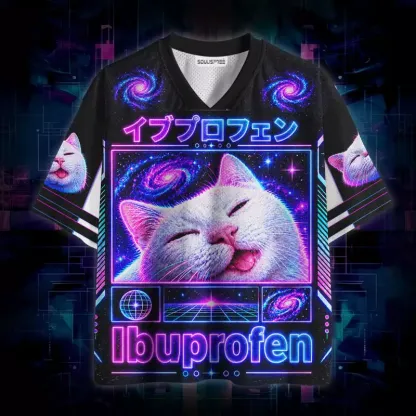 Soulisfree Ibuprofen Galaxy Cat Mesh Jersey