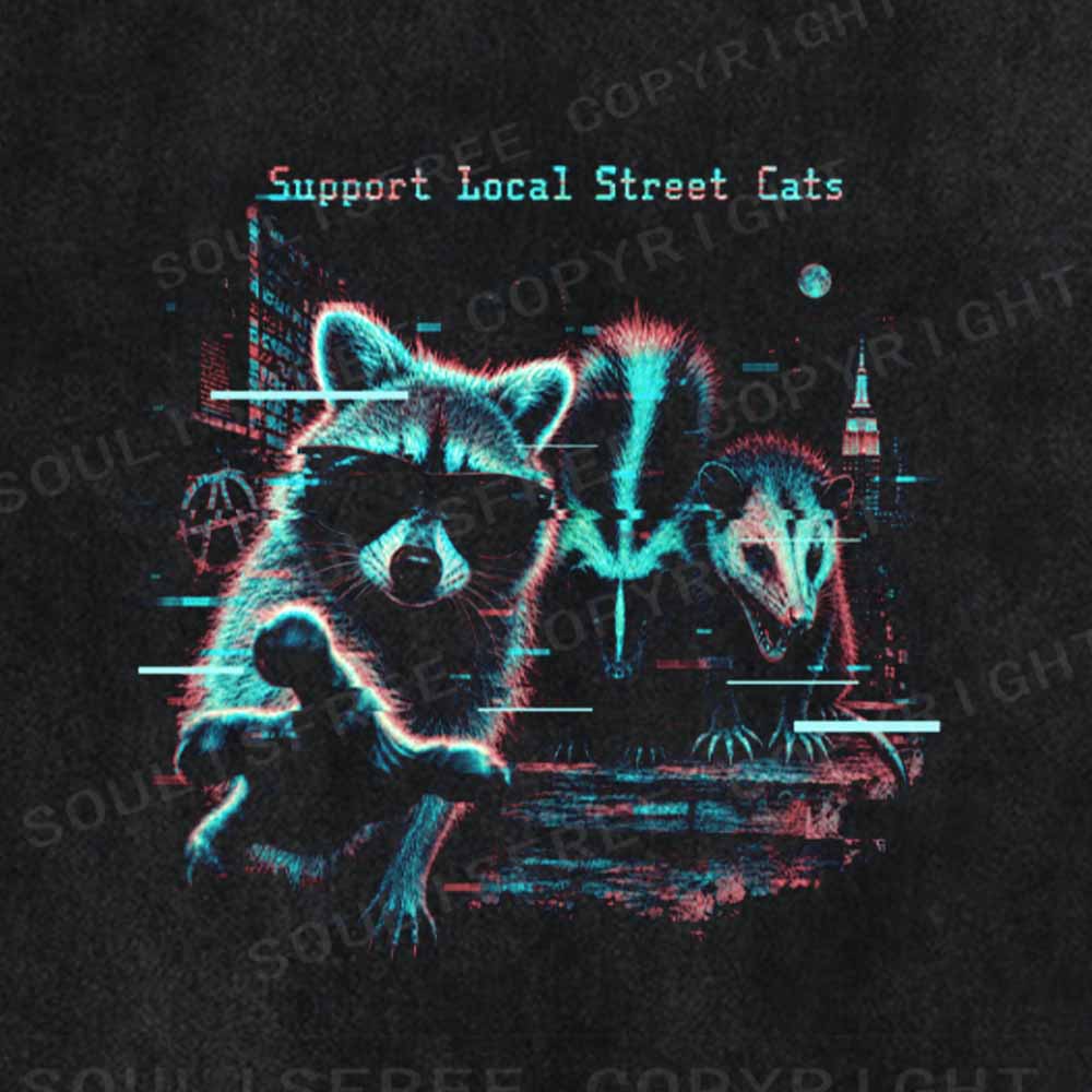 Soulisfree  Support Local Street Cats Washed Tee