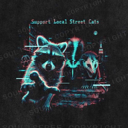 Soulisfree  Support Local Street Cats Washed Tee
