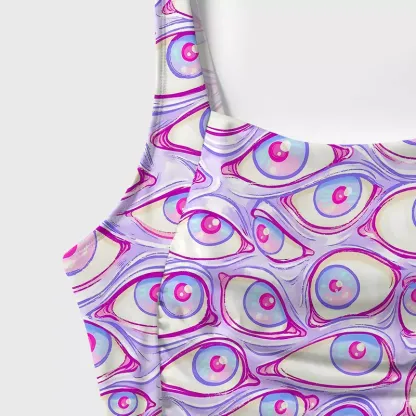 Soulisfree Lavender Dream Eyes  One‑Piece Swimsuit