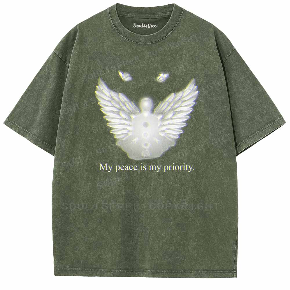 Soulisfree  My peace is my priority. Washed Tee