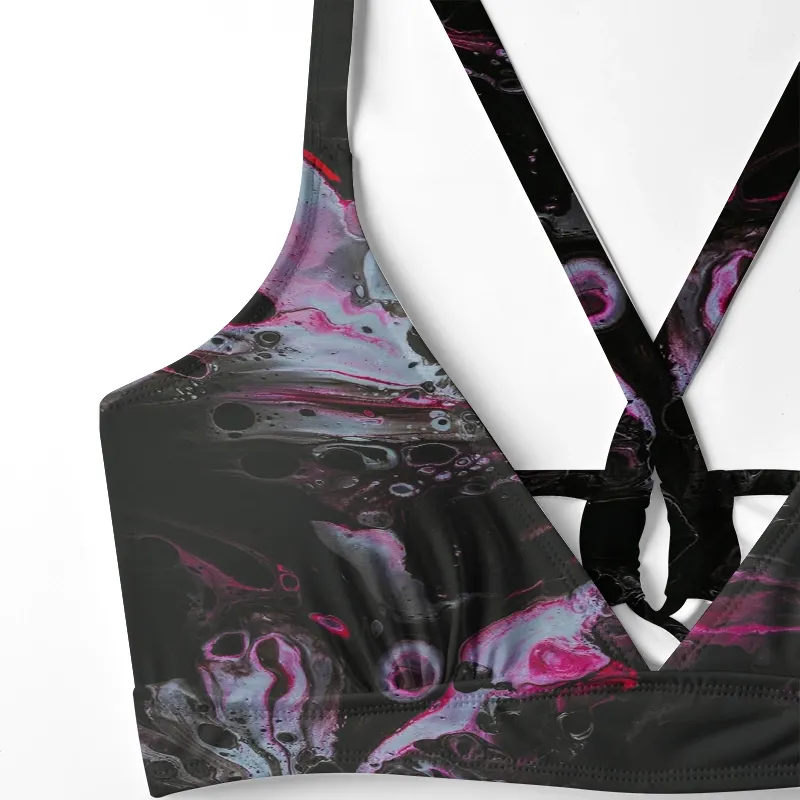 Soulisfree Neon Ink in Water Glitch Cross Bikini