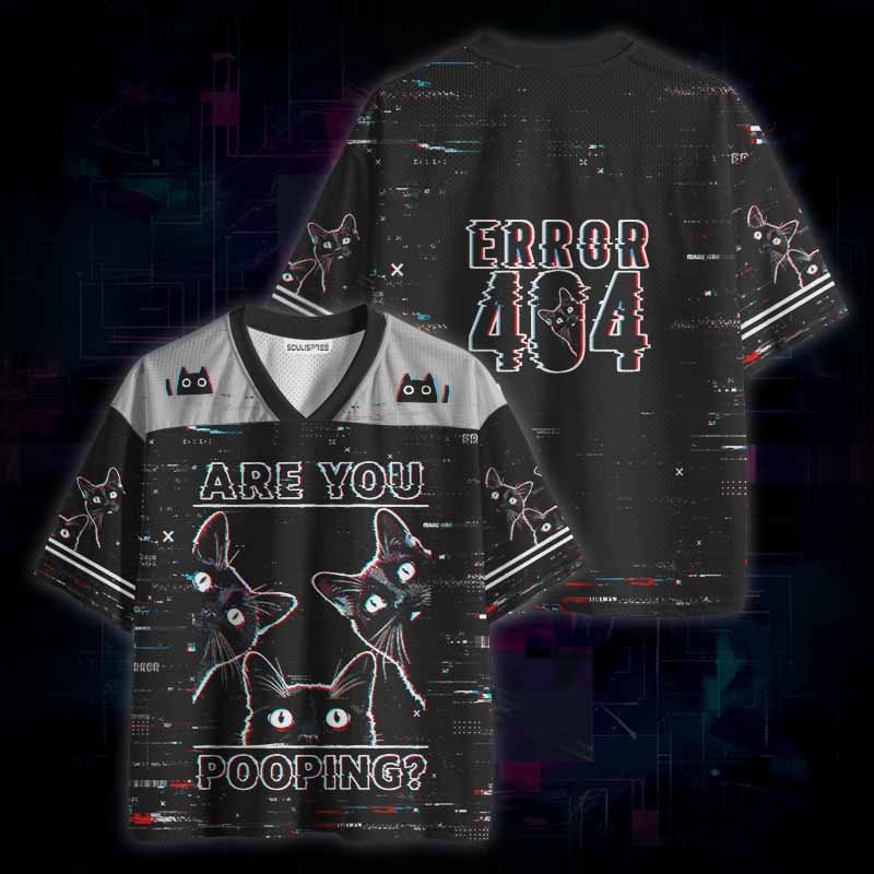 Soulisfree Are You Pooping Cat Mesh Jersey