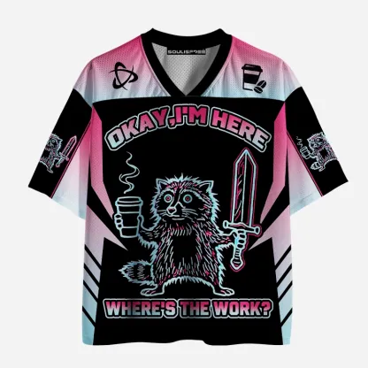 Soulisfree Okay I'm Here Raccoon Warrior Mesh Jersey