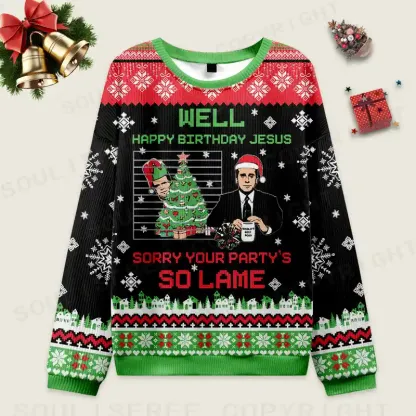 Sorry Your Christmas Party’s So Lame Ugly Christmas Knit Sweatshirt