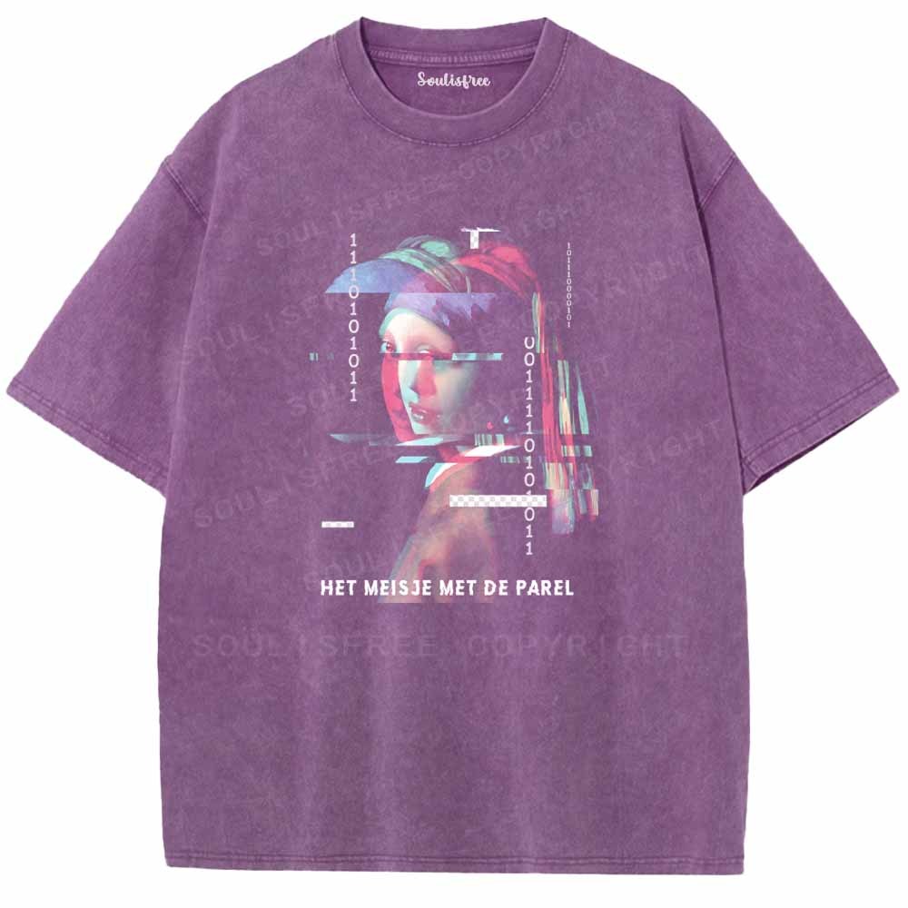 Soulisfree  HET MEISJE MET DE PAREL Washed Tee