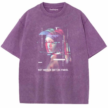 Soulisfree  HET MEISJE MET DE PAREL Washed Tee
