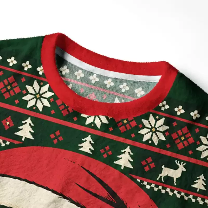 Soulisfree Funny Cat Xmas It's Time Fuzzy Crewneck Sweater