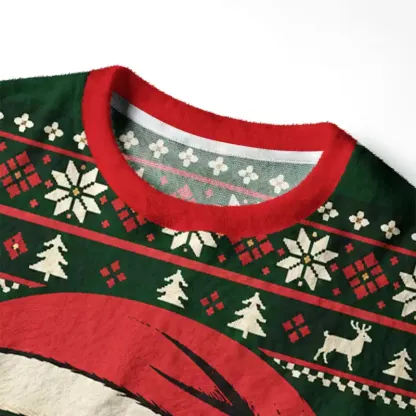 Soulisfree Funny Cat Xmas It's Time Fuzzy Crewneck Sweater