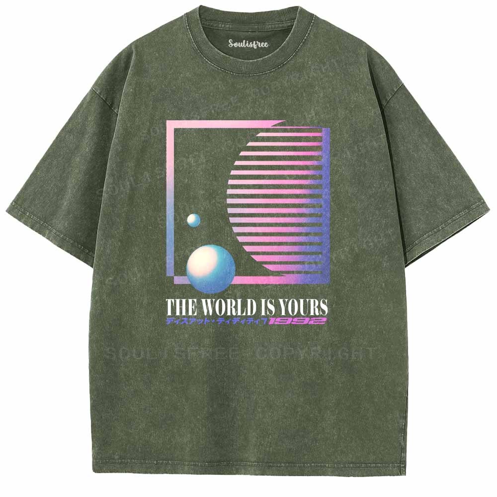 Soulisfree THE WORLD IS YOURS Washed Tee