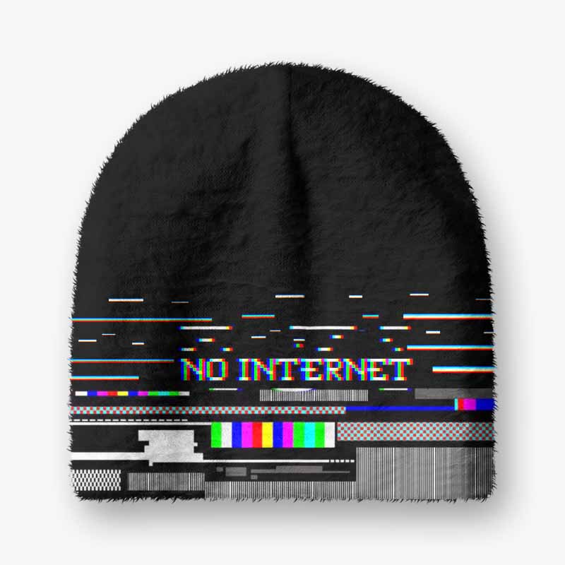 Soulisfree NO INTERNET Fuzzy Beanie