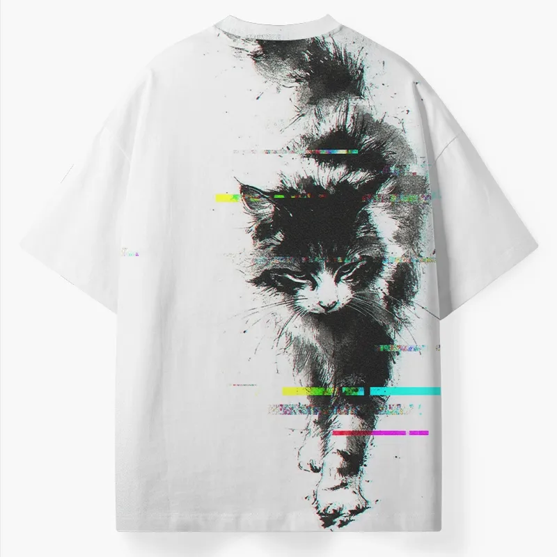 Soulisfree Glitch Black Cat ECO‑PERF Graphic Tee