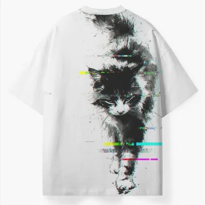 Soulisfree Glitch Black Cat ECO‑PERF Graphic Tee