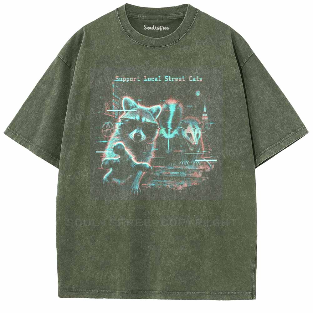 Soulisfree  Support Local Street Cats Washed Tee