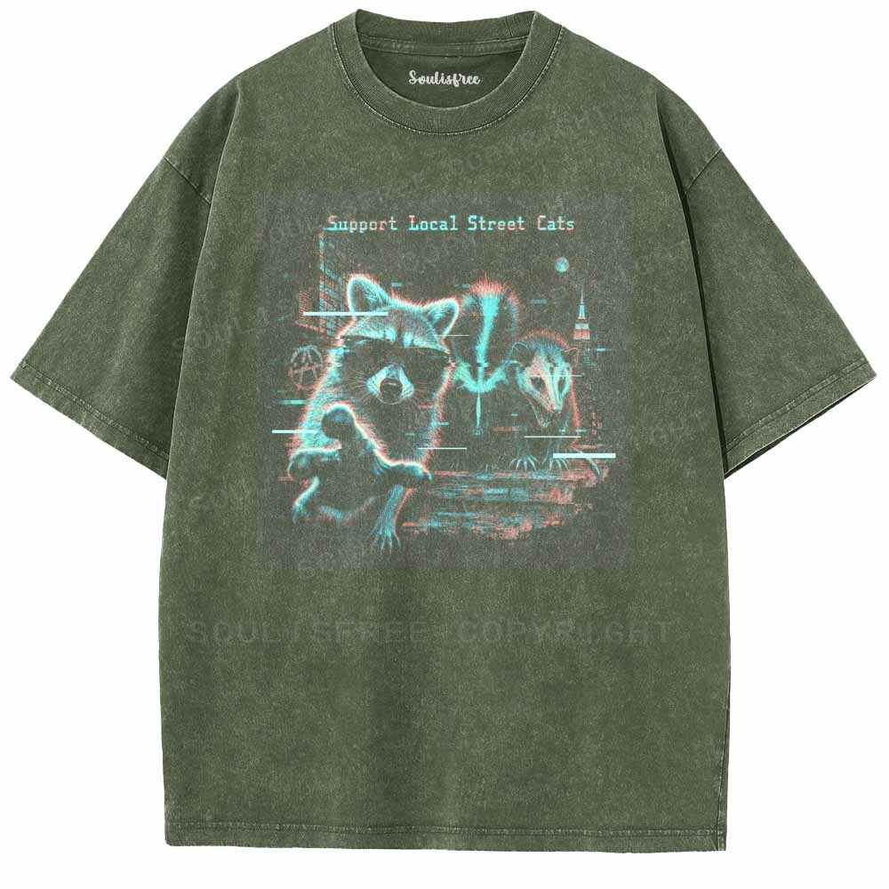 Soulisfree  Support Local Street Cats Washed Tee