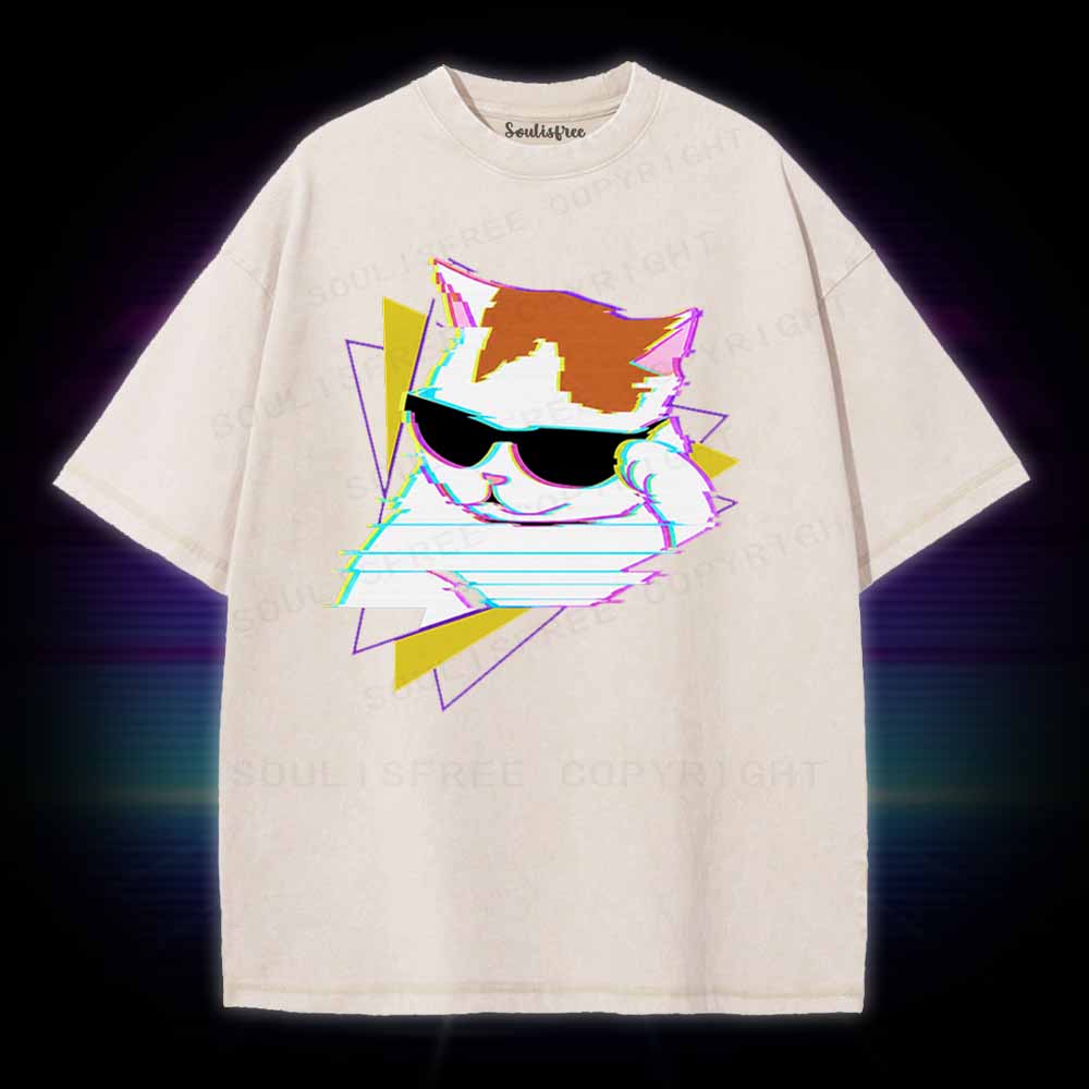 Soulisfree Funny cat meme Washed Tee