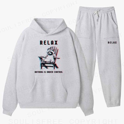 Soulisfree RELAX ,NOTHING IS UNDER CONTROL Cotton Fleece Hoodie Set