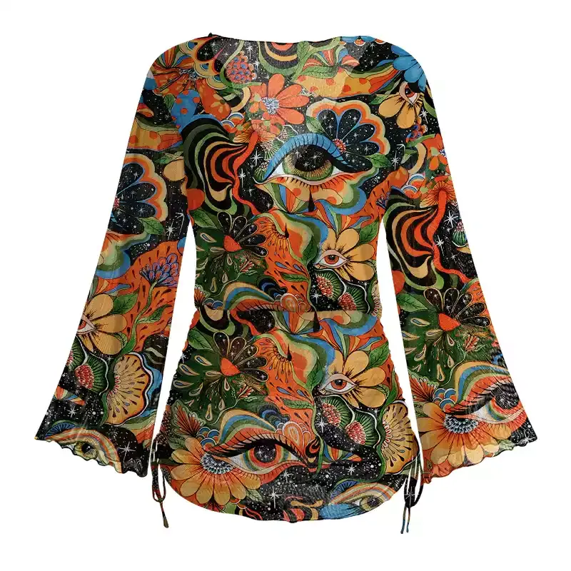 Soulisfree  Floral Mirage Sheer Mesh Cover Up