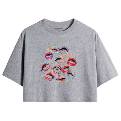 Soulisfree Eyes Everywhere Crop Tee