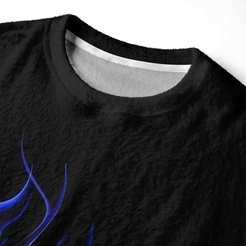Soulisfree Violet Blaze  – Luminous Fire  Fuzzy Crewneck Sweater