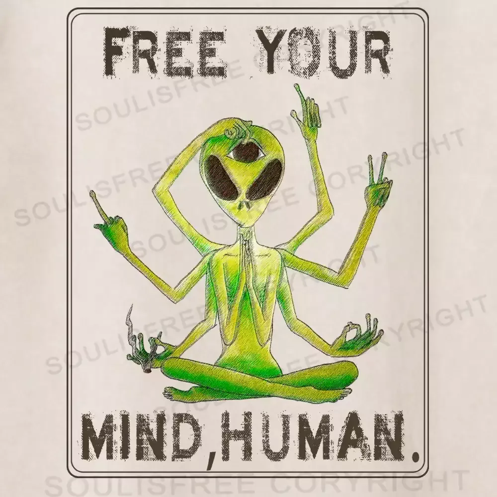 Free Your Mind Human Washed Alien T-shirt