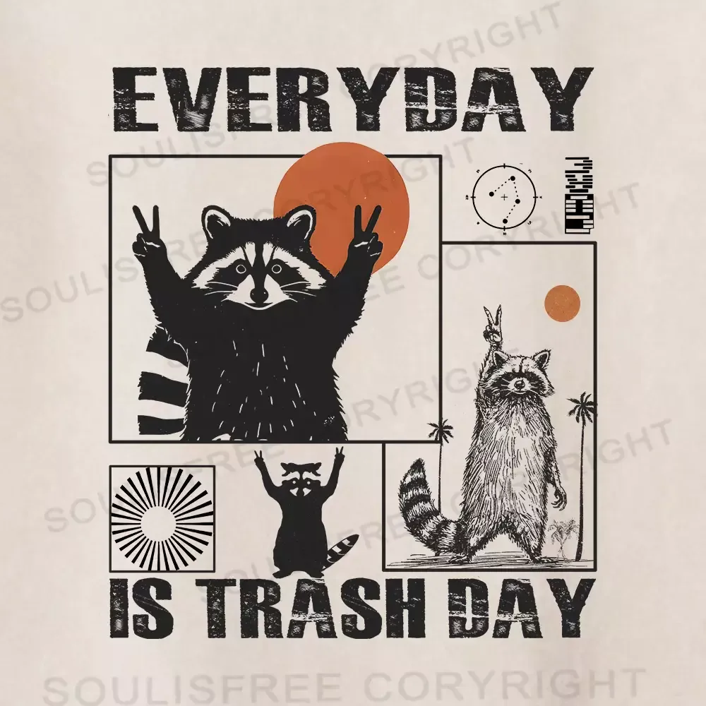 Everyday Is Trash Day Washed Shorts