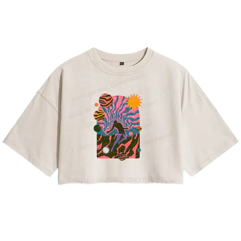 Designed Dystopia Washed Crop T-shirt