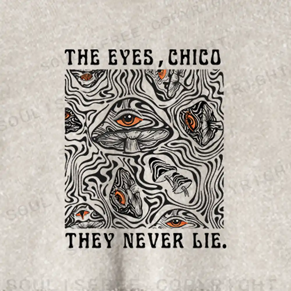 Mushroom Eyes, Infinite Truth Washed Cropped Sweatshirt