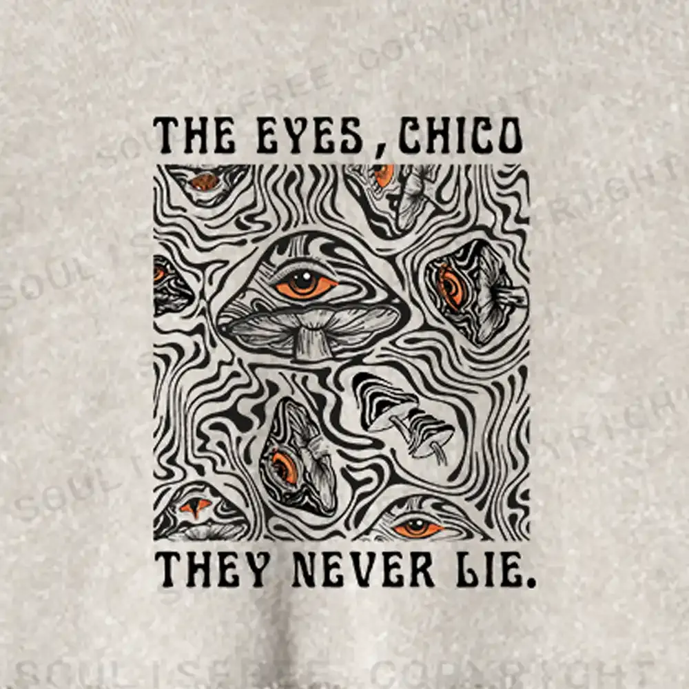 Mushroom Eyes, Infinite Truth Washed Cropped Sweatshirt