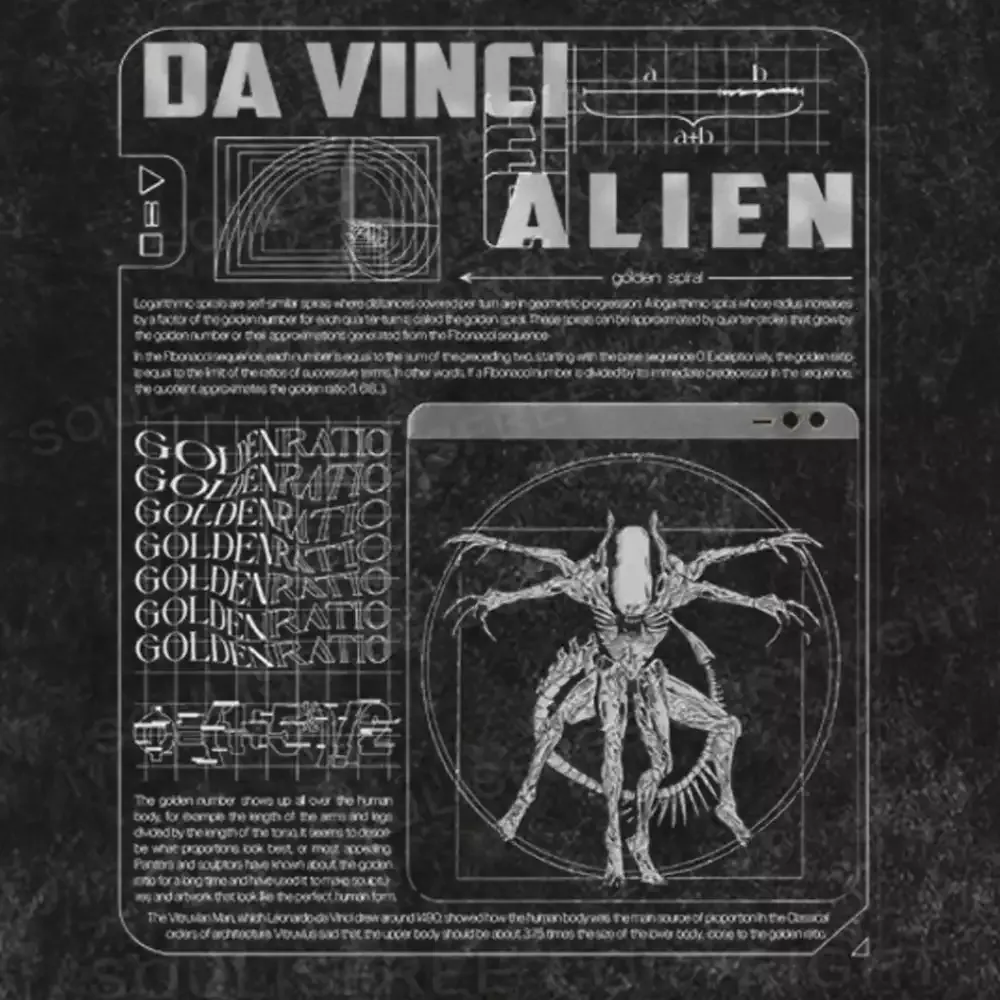 Da Vinci Alien Washed T-shirt