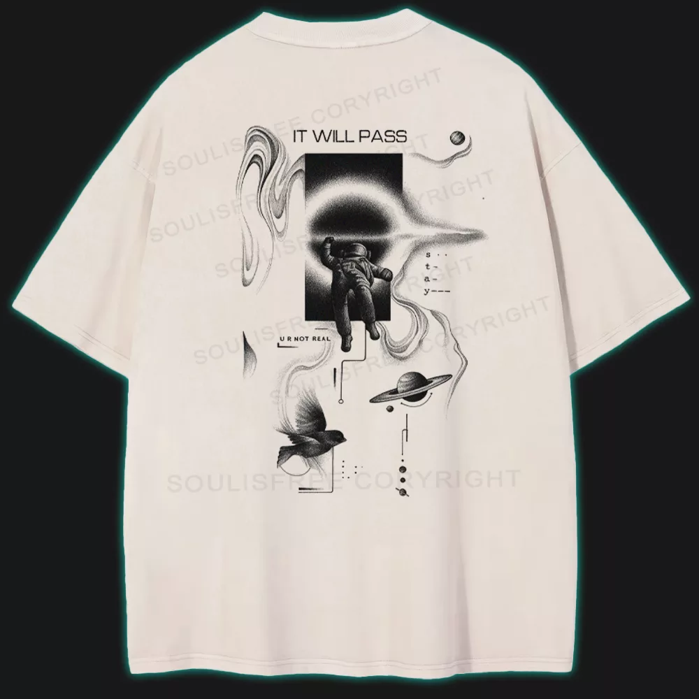 IT WILL PASS Washed Space T-shirt