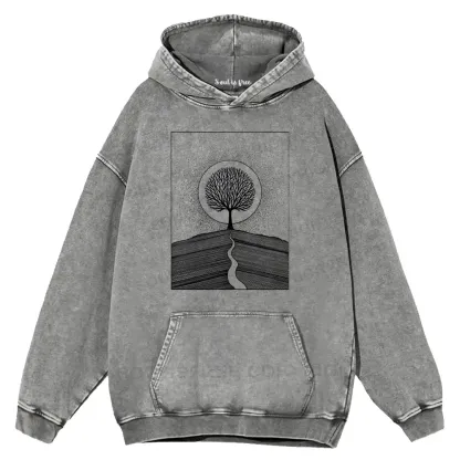 Mountain Range  Washed Hoodie