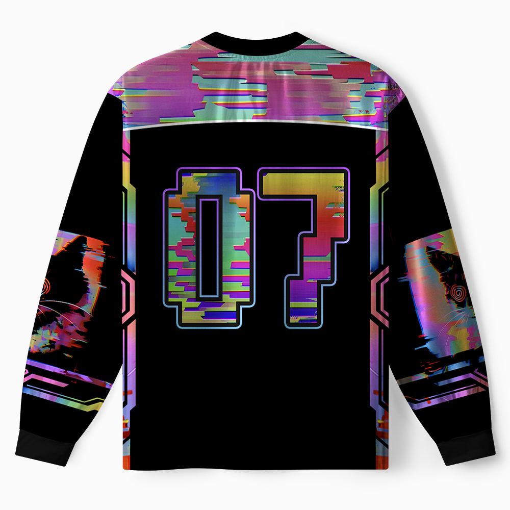 Glitchy Cat Vibes Mesh Jersey
