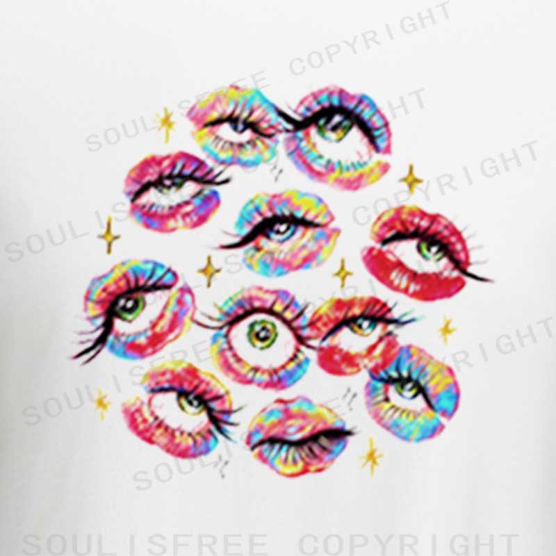 Soulisfree Eyes Everywhere Raglan Crop Tee