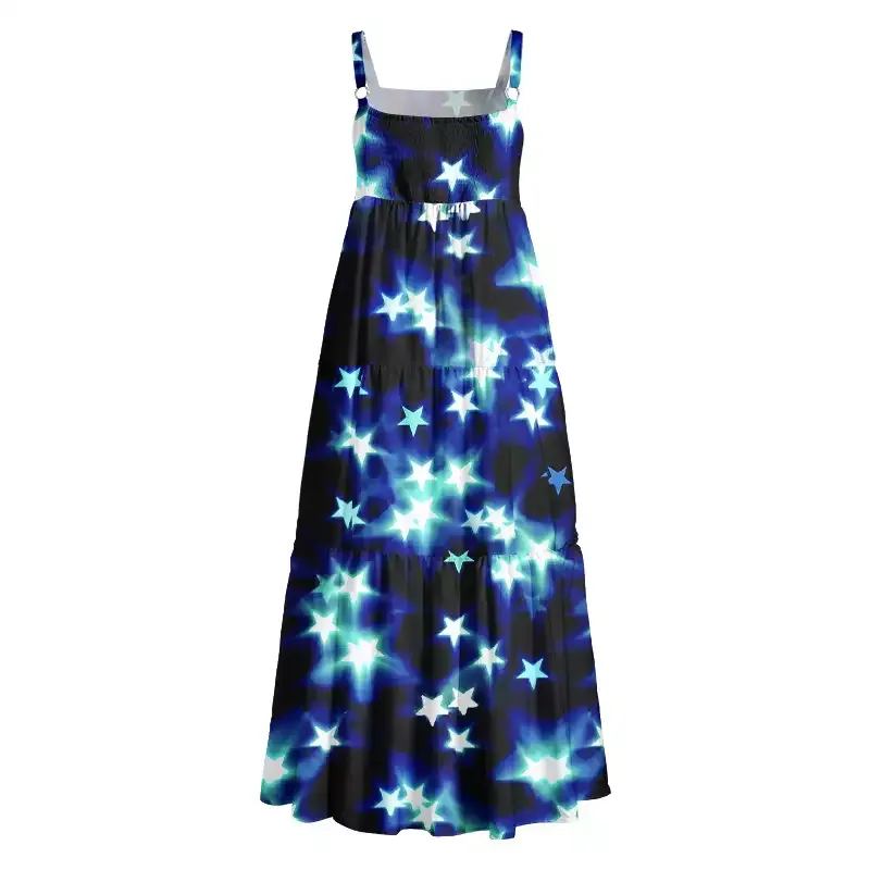 Soulisfree Neon Night Sky Boho Maxi Dress