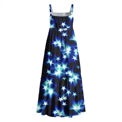 Soulisfree Neon Night Sky Boho Maxi Dress