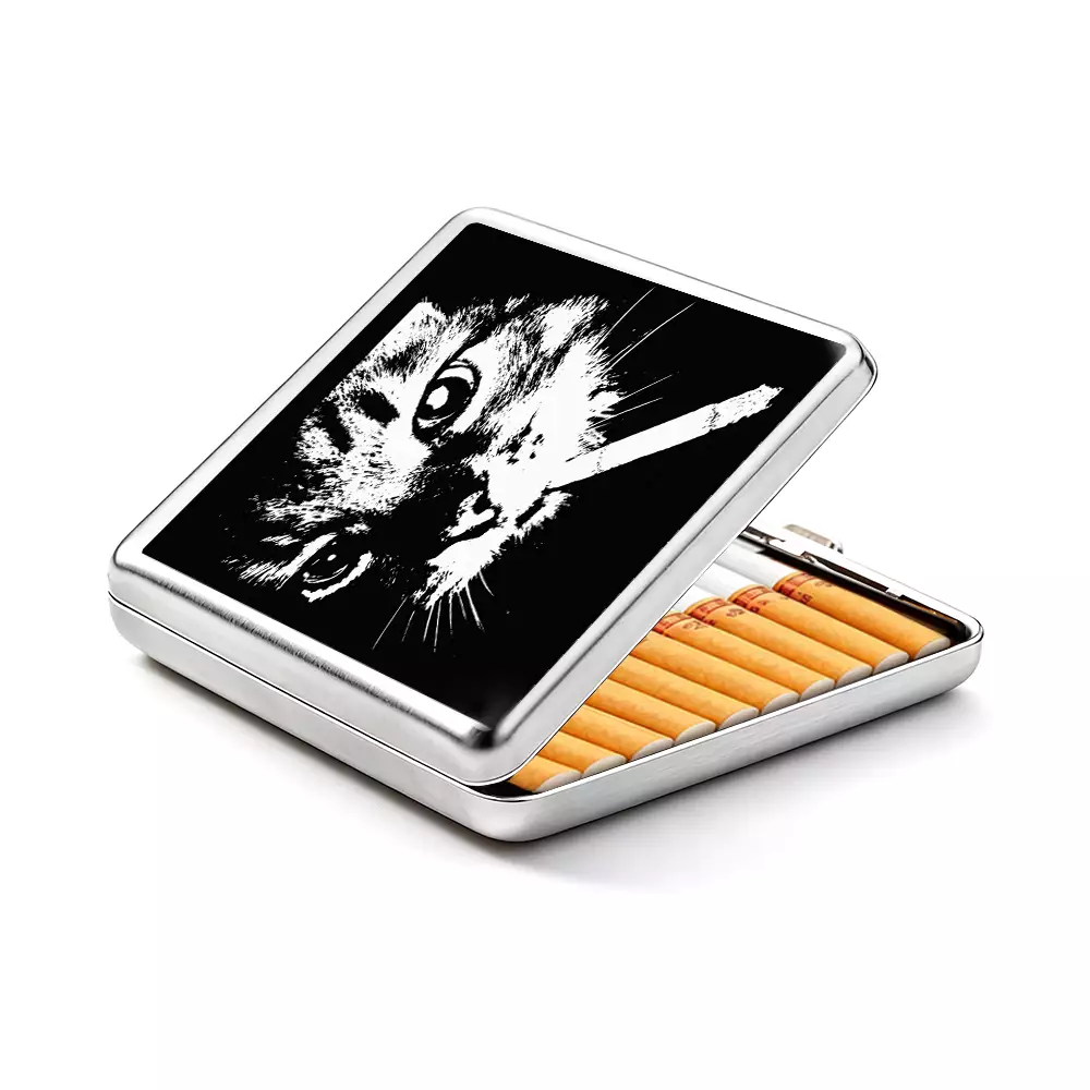 Soulisfree Stylish Feline Vibe Metal Pocket Case