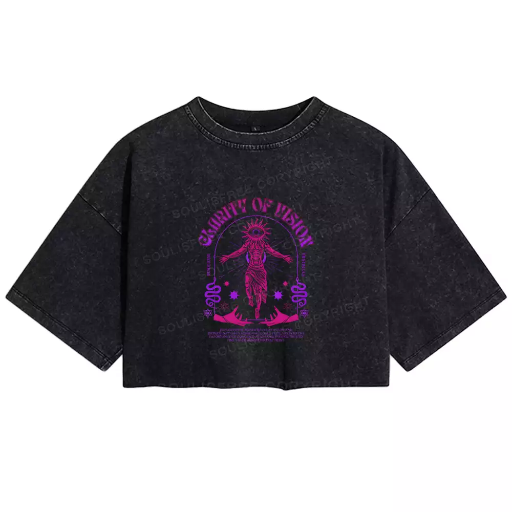 GLARITY OF VISION Washed Crop T-shirt