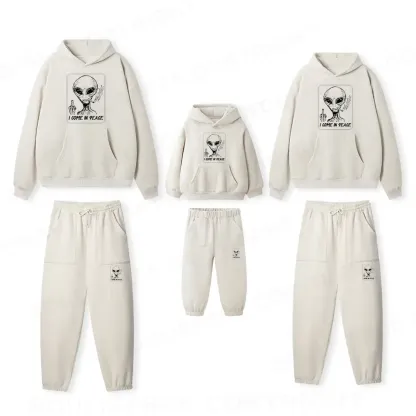 I Come In Peace Family Matching Fleece Hoodie Set